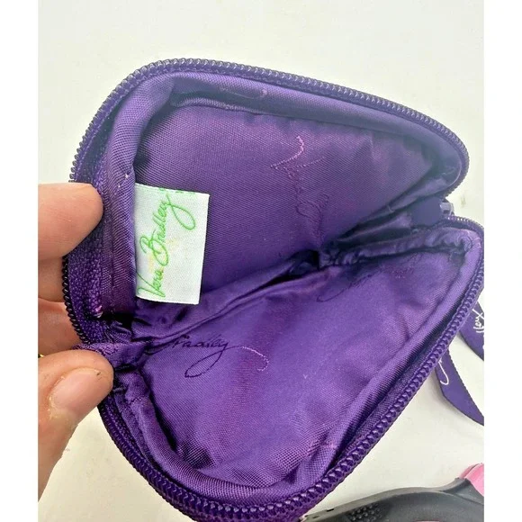 Vera Bradley Coin Wallet Cord Wrap Multicolor Floral Cotton Zip Bag - Picture 3 of 5